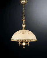 Люстра подвесная  L 6308/38 Reccagni Angelo жёлтая на 3 лампы, основание золотое в стиле классический 